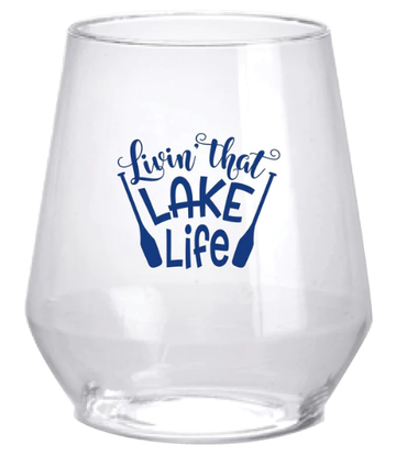 Livin' that Lake Life Wine Glasses