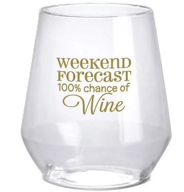 Weekend Forecast Plastic Wine Glasses